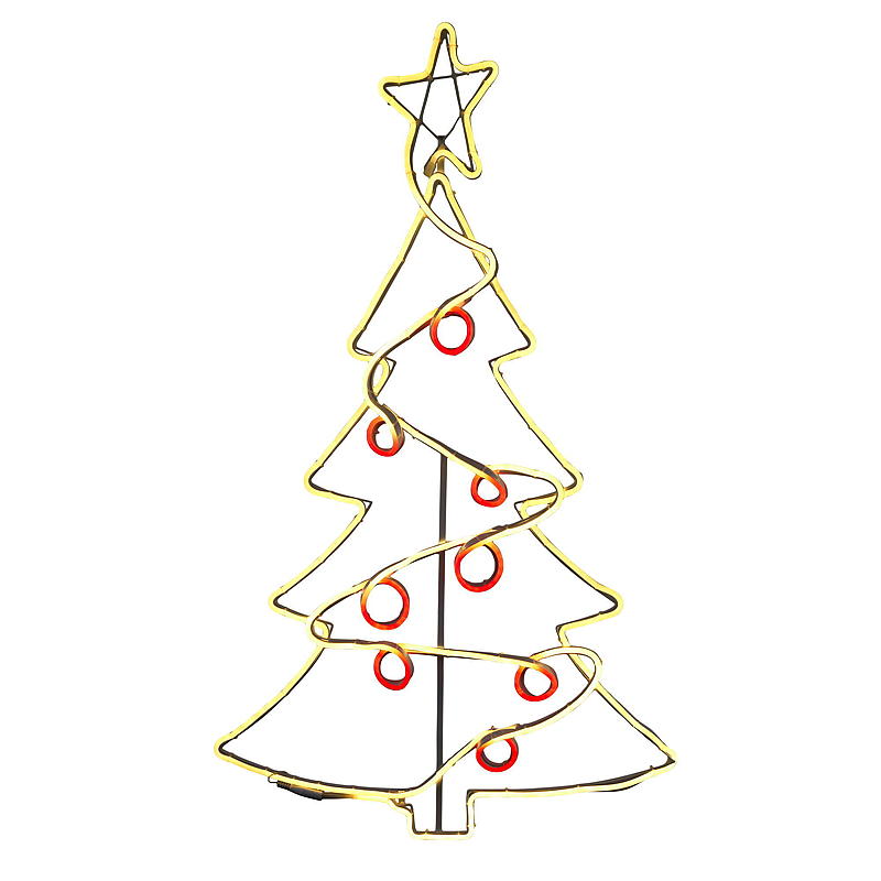 Insegna luminosa Light IT Albero di Natale 57x91 cm, neon, bianco caldo, rosso