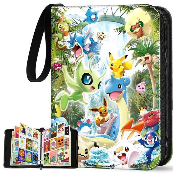900 fundas para álbumes de cartas, carpeta para cartas Pokémon, álbumes para cartas coleccionables, con correa elástica