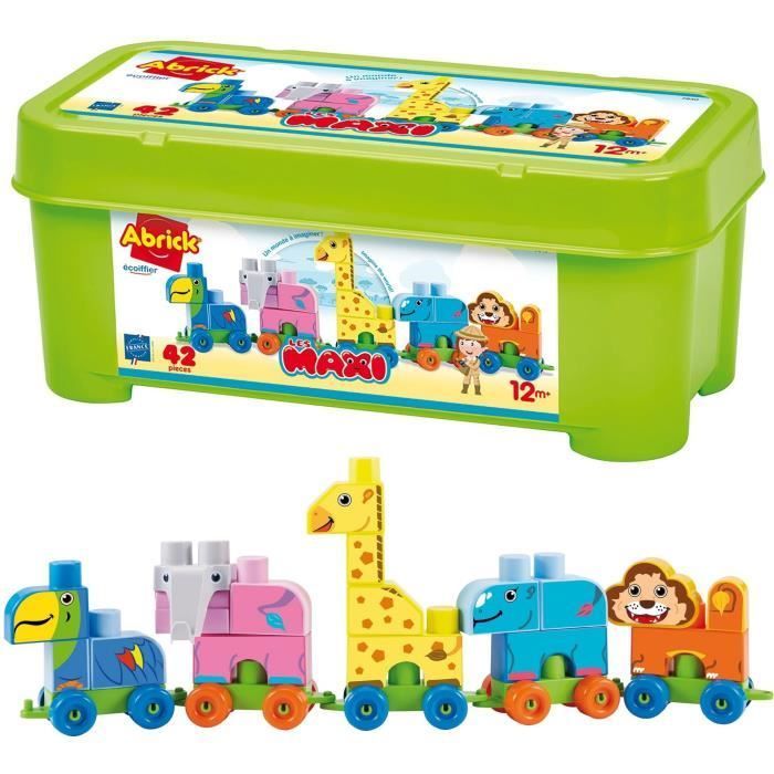 Tren de juguete Abrick Zoo - ECOIFFIER - THE MAXI 7840 - 42 piezas - A partir de 12 meses