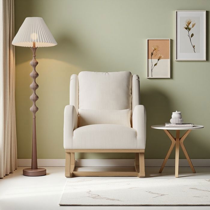 Mecedora - TANANT - Beige - Bolsillo de almacenamiento - Estilo escandinavo - 150 kg