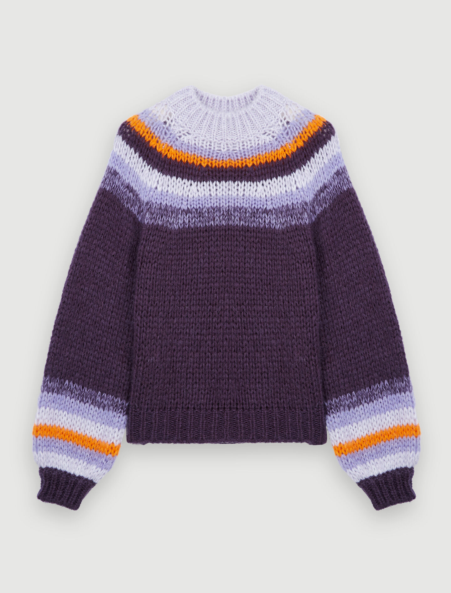 Jacquard trui met wijde mouwen - Violet