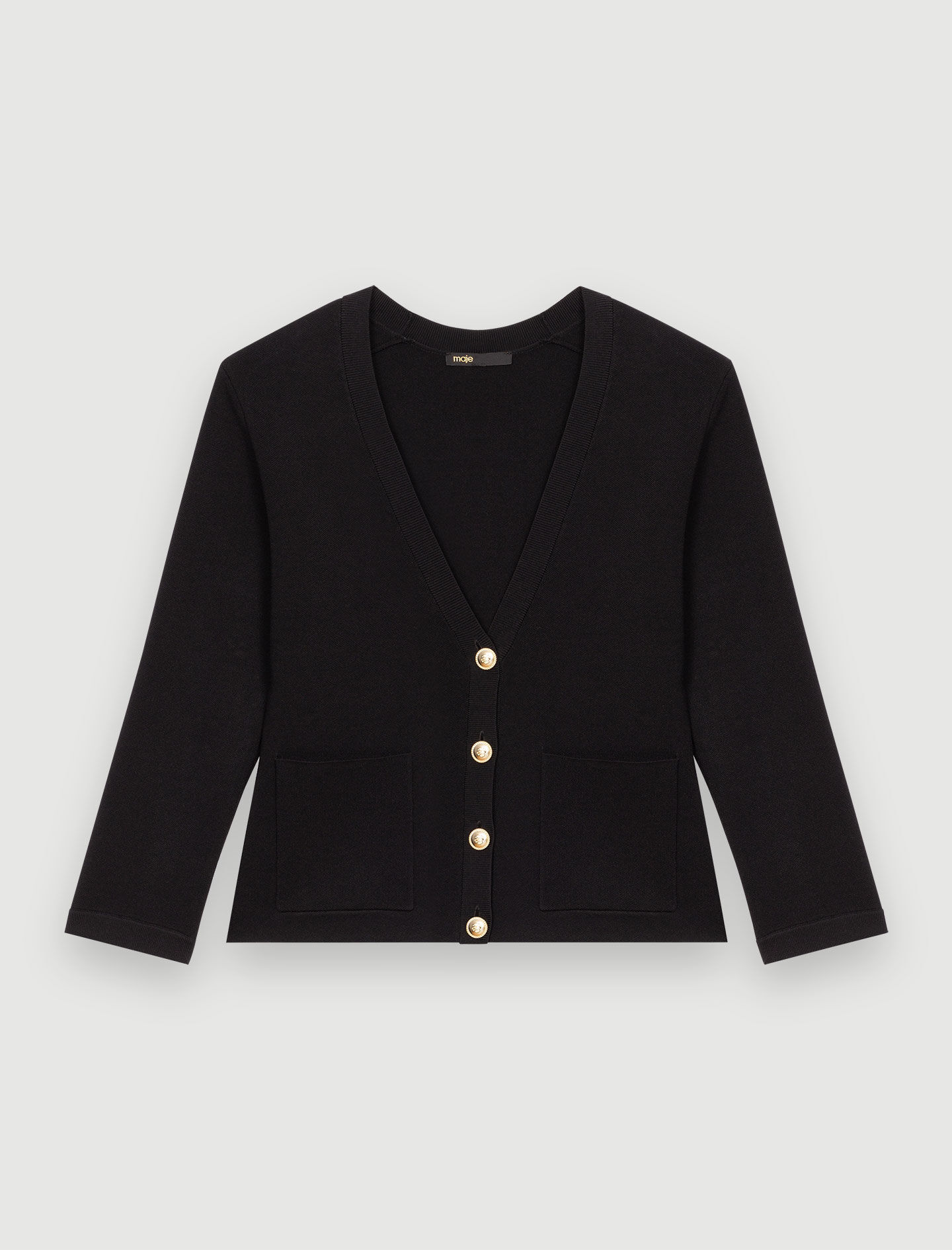 Zwart elastisch gebreid vest - Zwart
