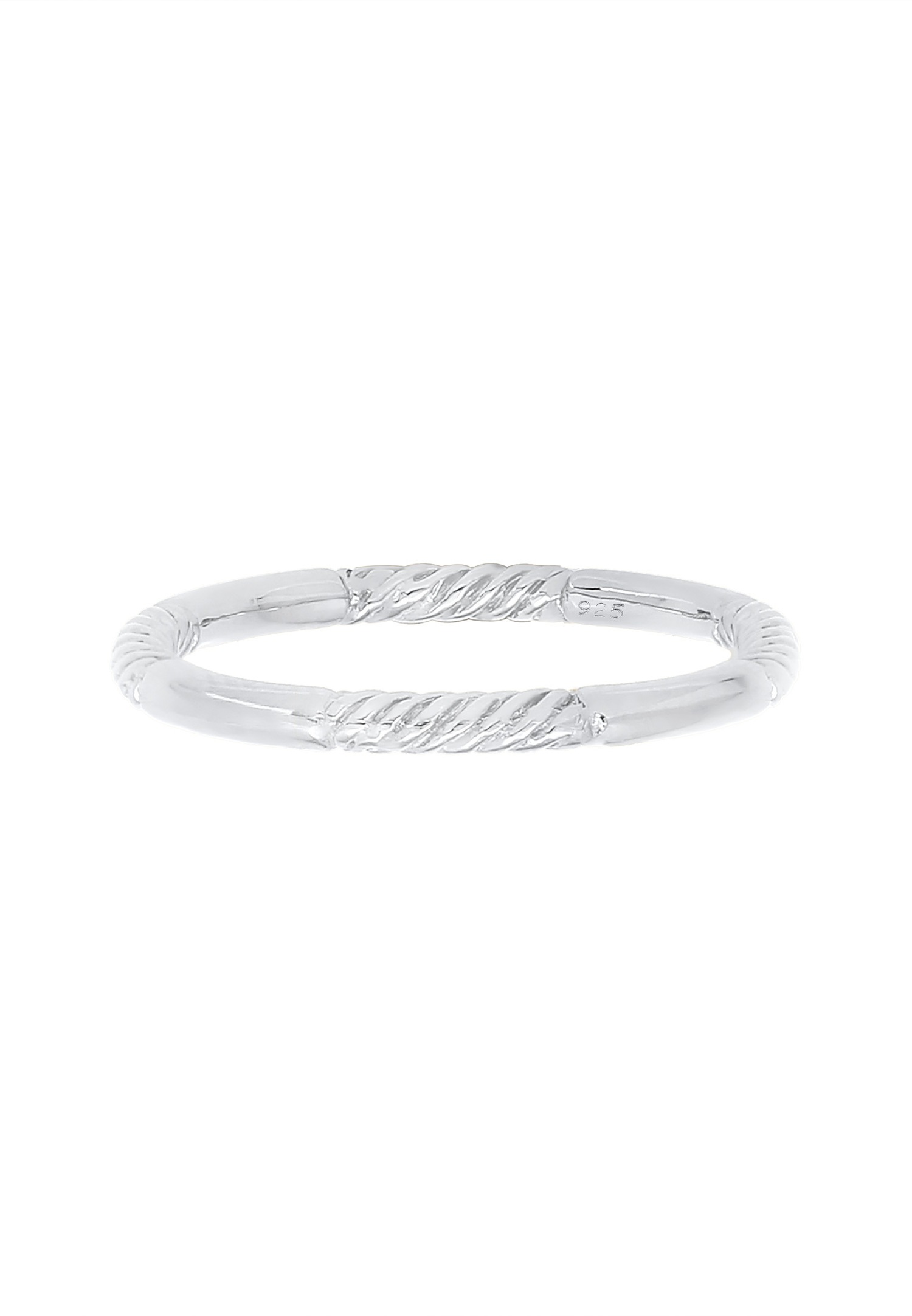 Elli Empilage Basic Tourné Minimale Femme - (925/1000) Argent