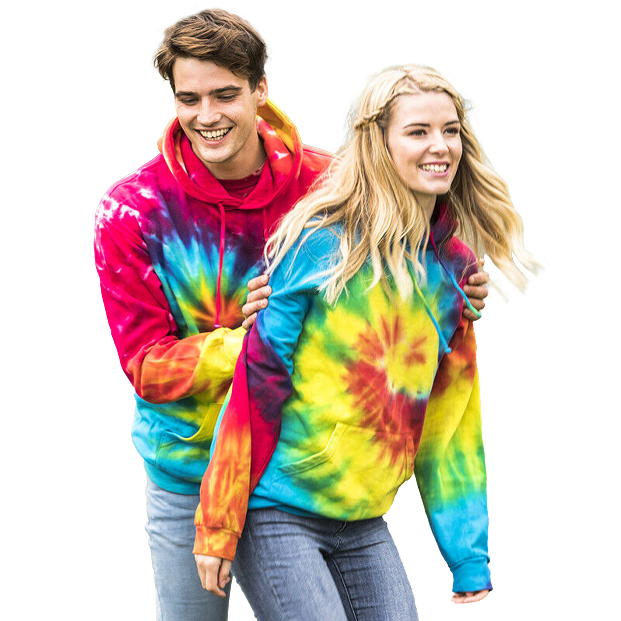 Sudadera Con Capucha Teñida Modelo Rainbow Tie Dye Colortone