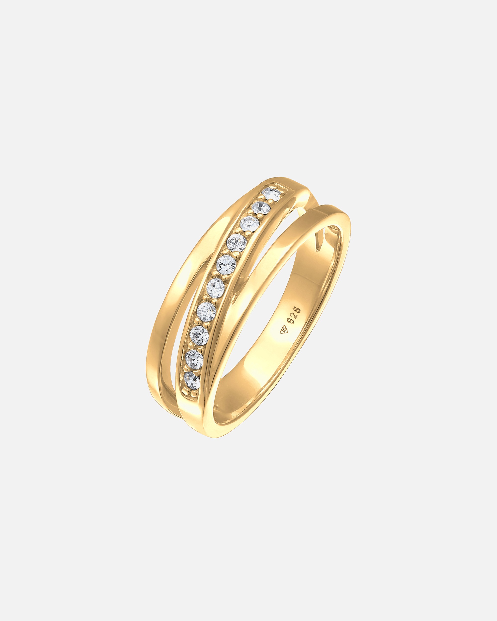 Elli Femmes Bande élégant avec cristaux en argent sterling 925