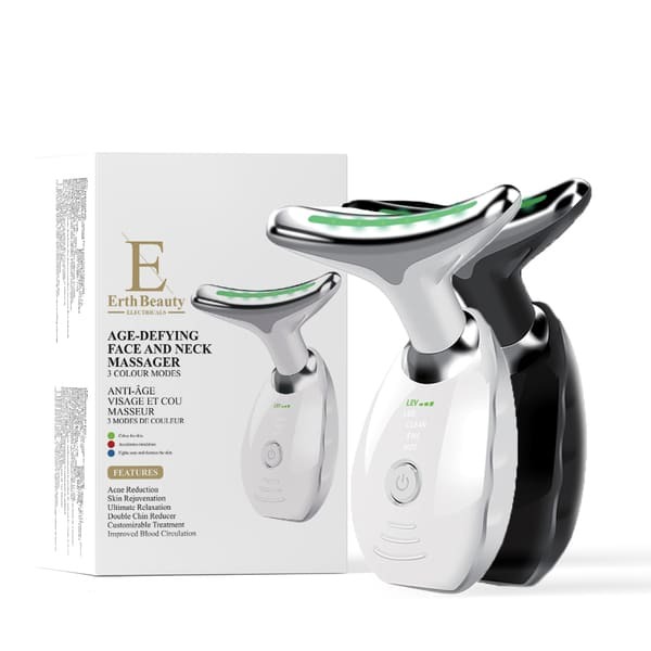 Erth Electrical - Aparat de masaj pentru față și gât care sfidează vârsta - Negru