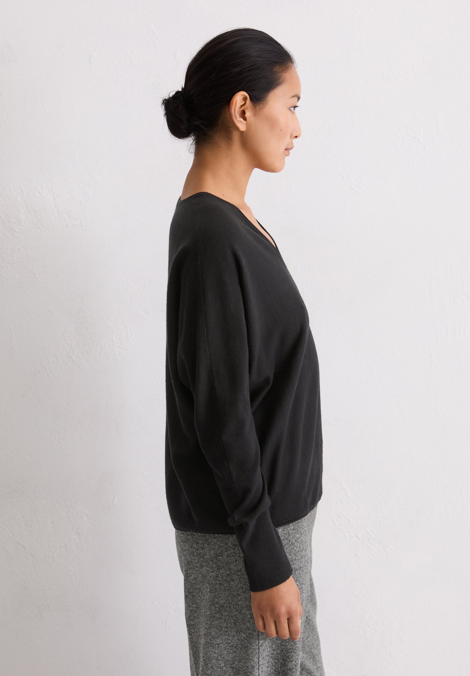 Marc O'Polo LONGSLEEVE V-NECK - Gilet - black