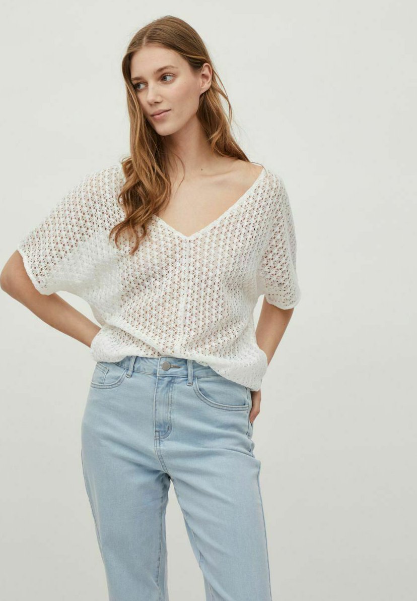 Tričko s krátkym rukávom Vila - Základné - Cloud Dancer
