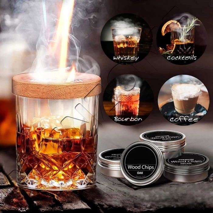 Kit de fumage pour cocktails - SWAPY - Infuseur à fumage - Filtre en acier inoxydable - Torche à butane