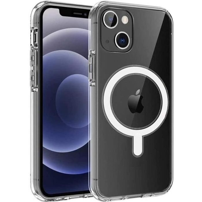 iPhone 14 hoesje - Phonillico® - Transparant siliconen - Magnetische ring - Draadloos opladen - Flexibel