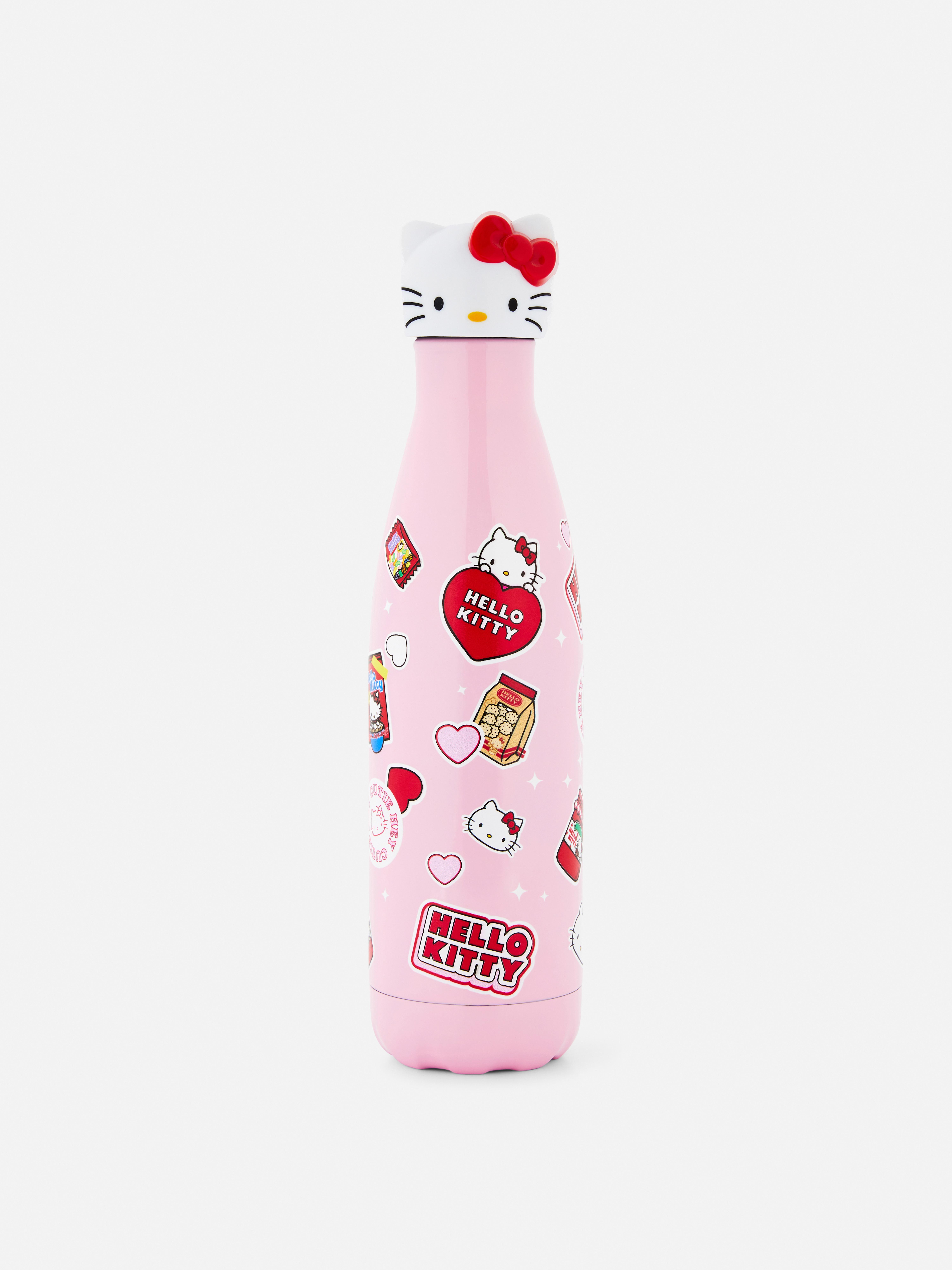 Sticlă de apă Hello Kitty cu capac 3D. Imaginea Hello Kitty de pe această sticlă reutilizabilă nu este diluată cu apă.