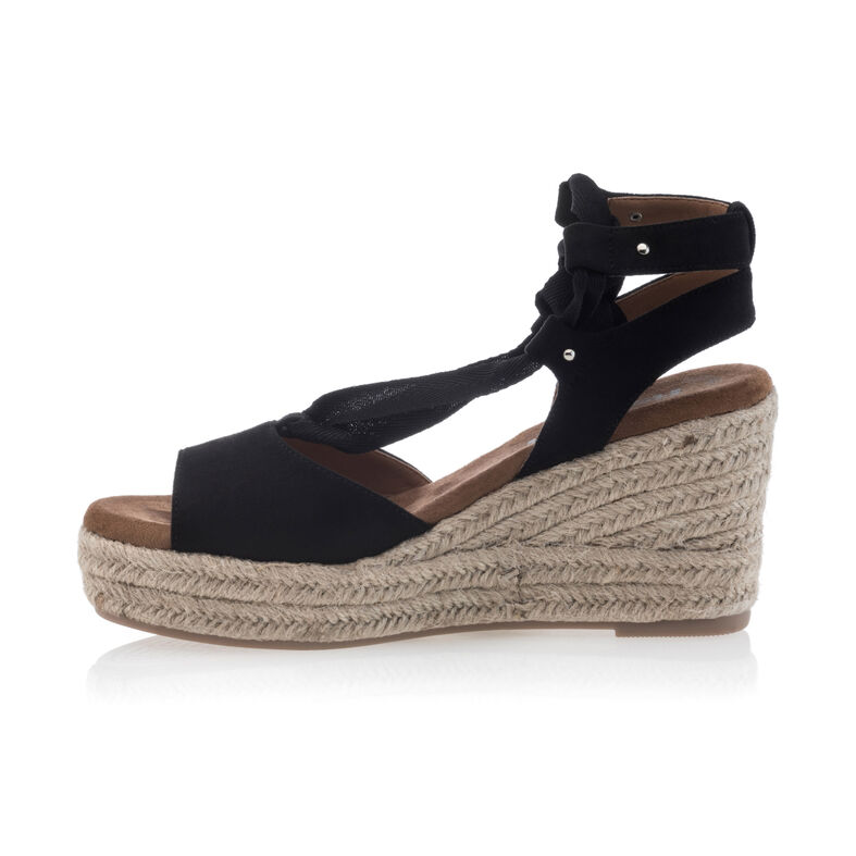 Zwarte espadrilles voor dames met touwzolen