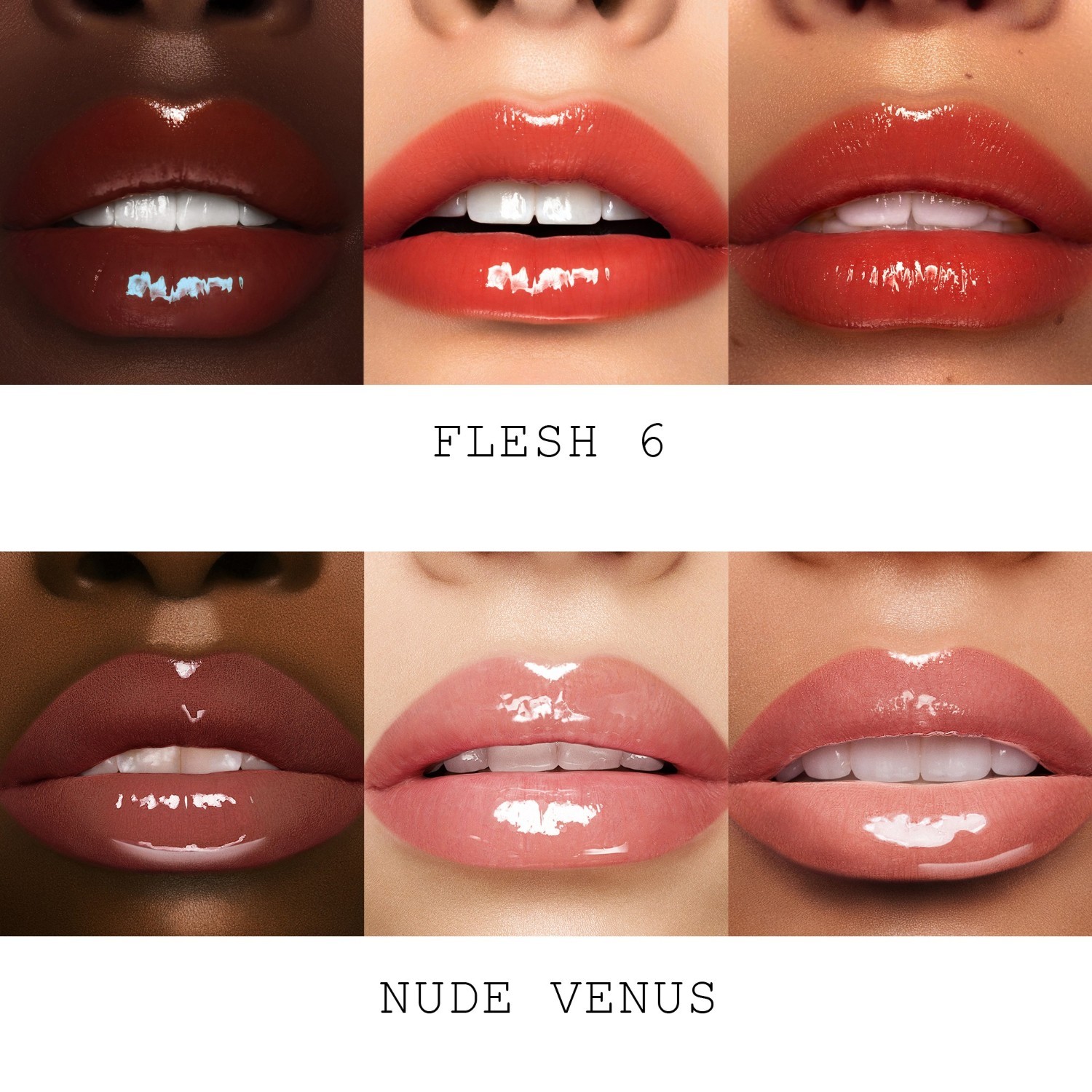 „Pat McGrath Labs“ lūpų blizgis „Mini Lust“: „Bloss Duo Nude Mood“ („Flesh 6“, „Nude Venus“) - 2 g