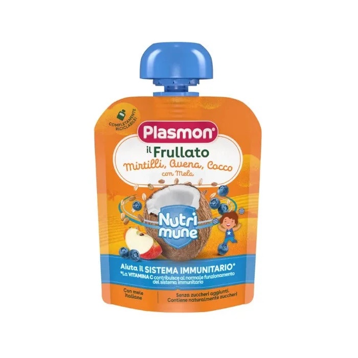 PLASMON Nutrimune Smoothies - Bosbessen, haver en kokos 85 g Babyvoeding