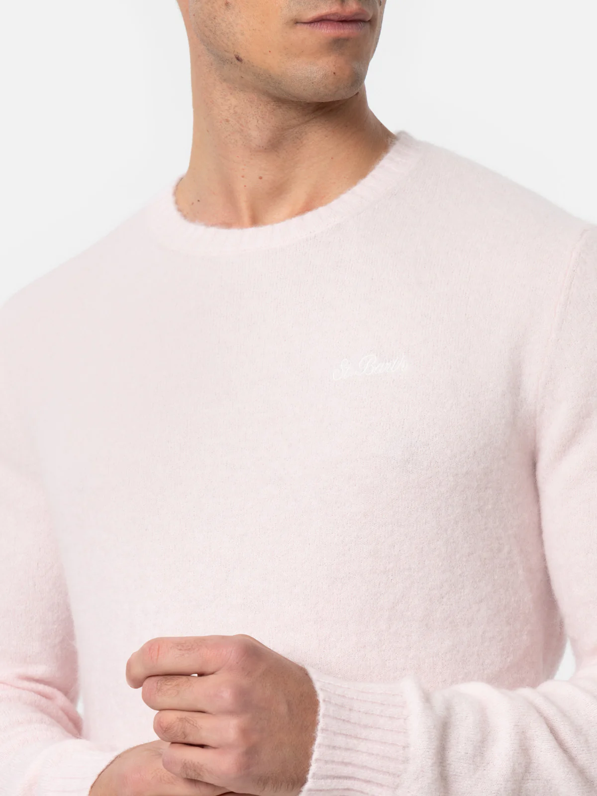 Regent herentrui met ronde hals, roze stretch
