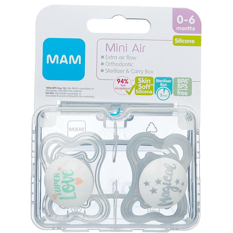 Mam Napp 2-pack 0-6 Silikon MAM