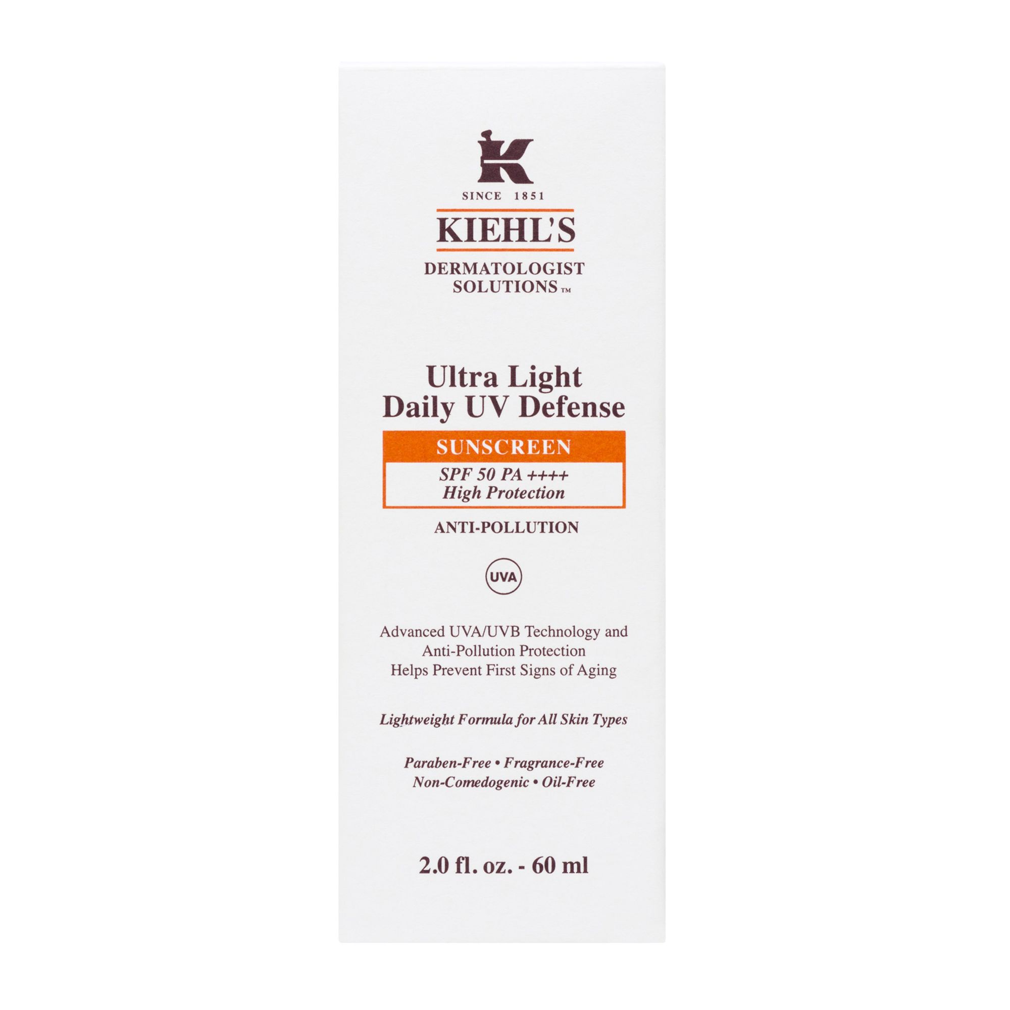 Cremă de protecție solară ultra-ușoară cu protecție UV zilnică SPF50 PA++++ 60 ml - Kiehl's