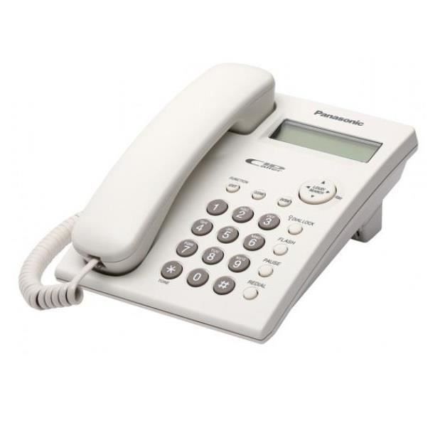 Téléphone filaire - PANASONIC - KX-TSC11PDW - Blanc - Mains libres - Mémorisation appelant