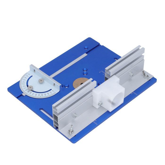 Shipenophy Piastra di inserto per banco fresa in alluminio Piastra di inserto per banco fresa fai da te Sega Blu