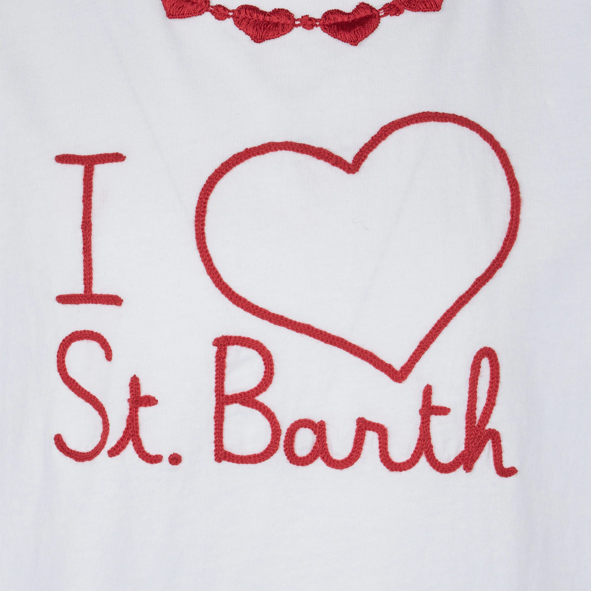 Katoenen T-shirt voor meisjes met ruches en borduurwerk.