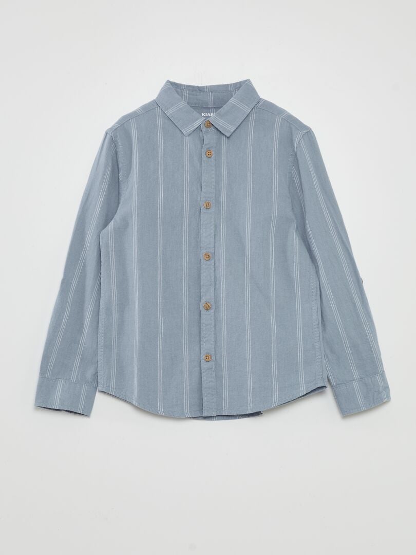 Overhemd met oprolbare mouwen - BLAUW