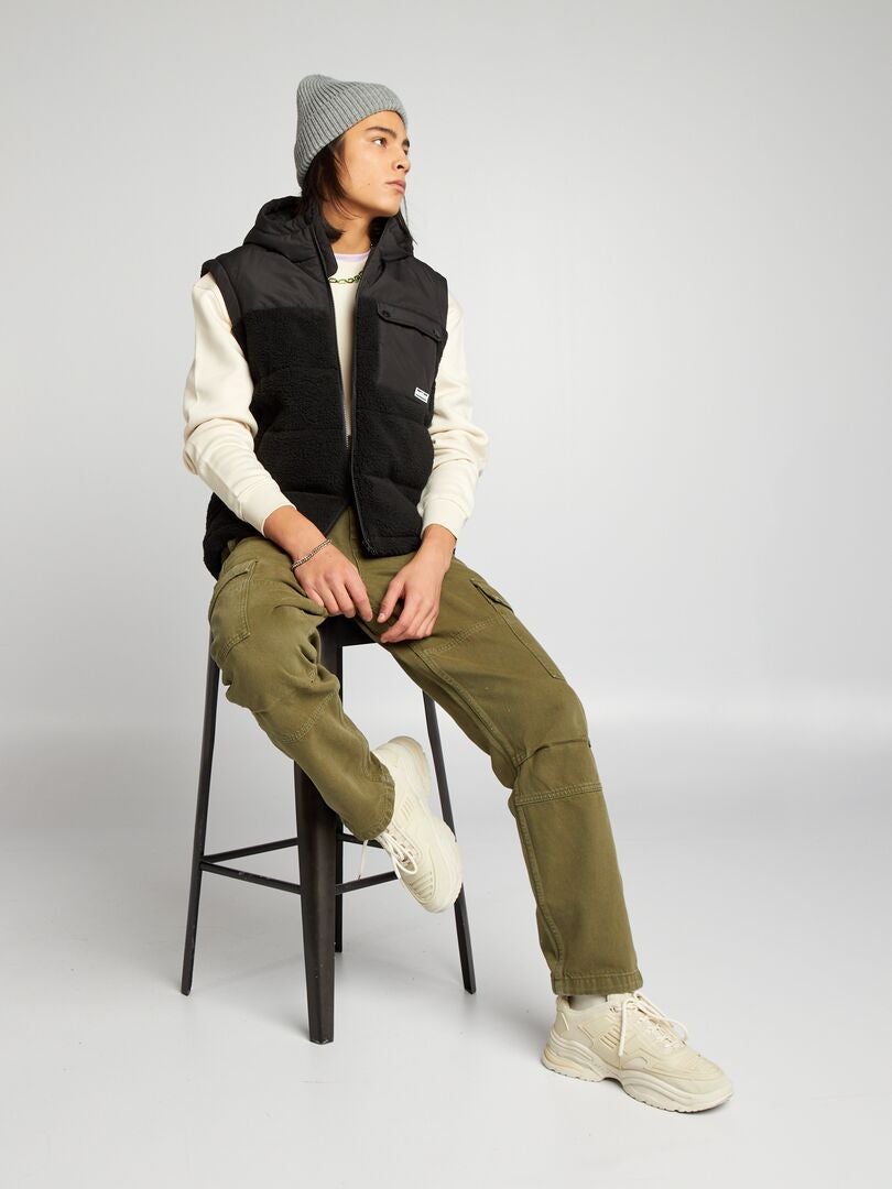 Effen ronde hals sweater - beige