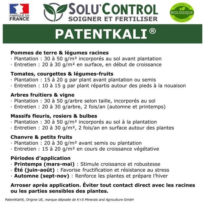 500 g de PatentKali® SOLU'CONTROL – Fertilizante de potasio 100% natural