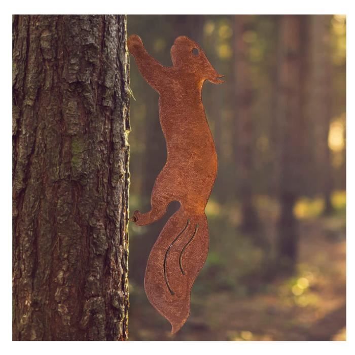 Puutarhakoriste - Ruoste - Orava - Koristeellinen rauta - 15 cm korkea - 42 cm leveä