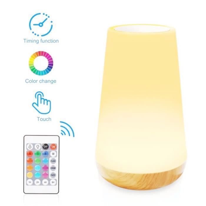 Lámpara de noche infantil, lámpara de noche para bebés, lámpara de noche LED, lámpara de mesita de noche con función de memoria y función de atenuación táctil, regalo.