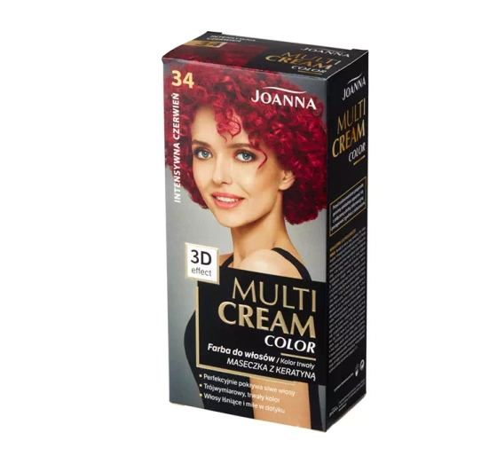 Joanna Multi Cream Color farba do włosów 34 Intensywna Czerwień