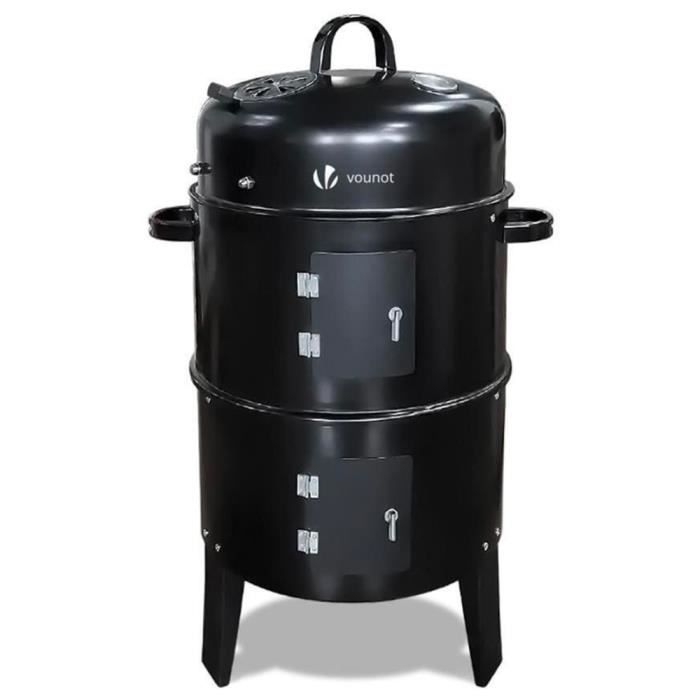 Vertikaler Smoker-Holzkohlegrill mit Thermometer