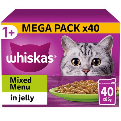 Whiskas 1+ Mixed Meny i gelé