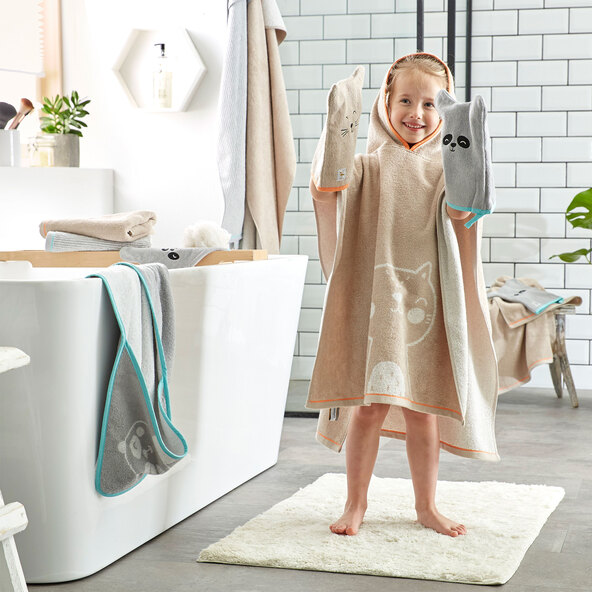 Poncho de baie pentru copii, tip pisică