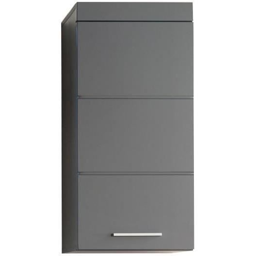 Mobiletto da bagno, contenitore alto - 1 anta - Grigio - L 37 x P 23 x H 77 cm - AMANDA