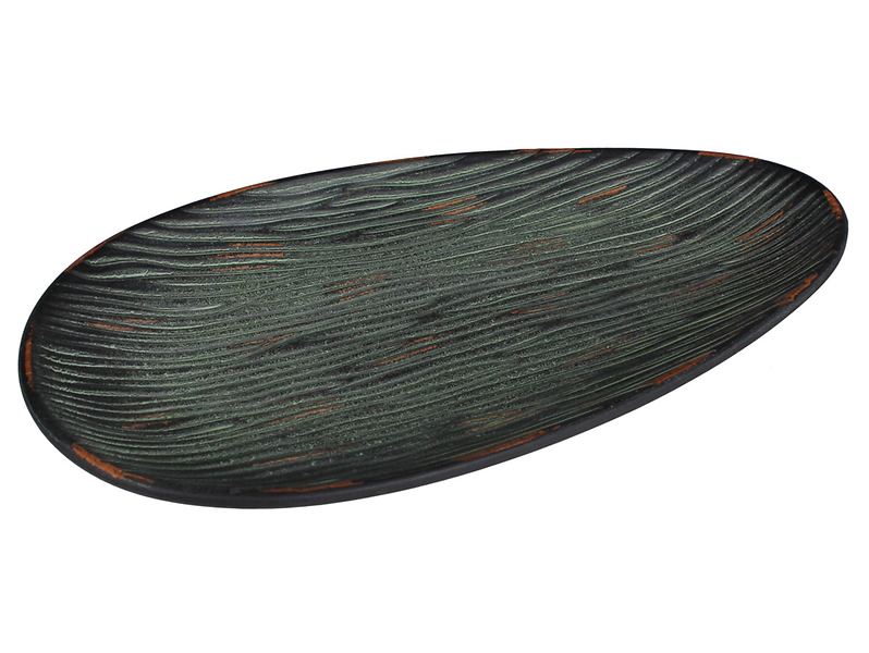 Podstawka drewniana Kongo 16,5 cm zielona