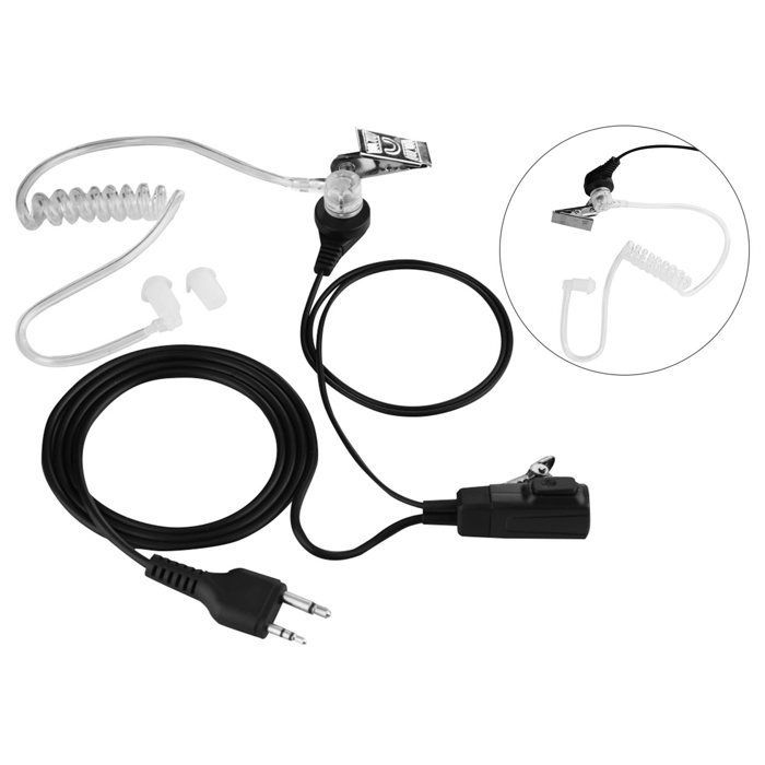 SALALIS Walkie-Talkie Headset, In-Ear Headphones with Transparent Tube, Microphone Headset for Midland Walkie-Talkie Headset