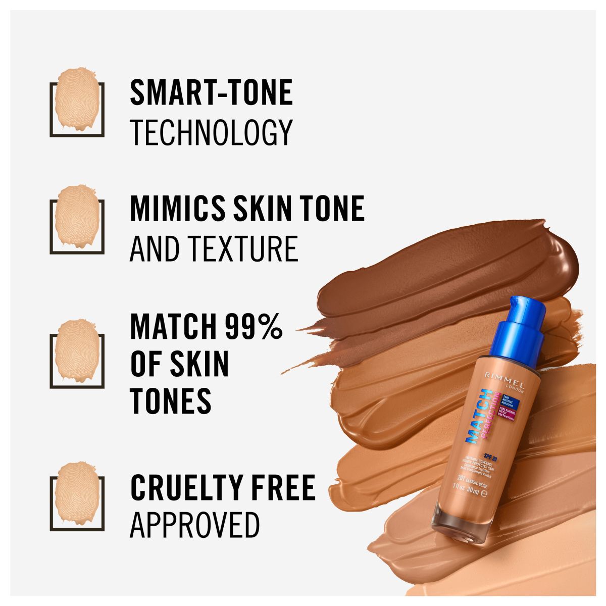 Rimmel Ivory 100 SPF20 Ansiktsfoundation 30ml Match Perfection