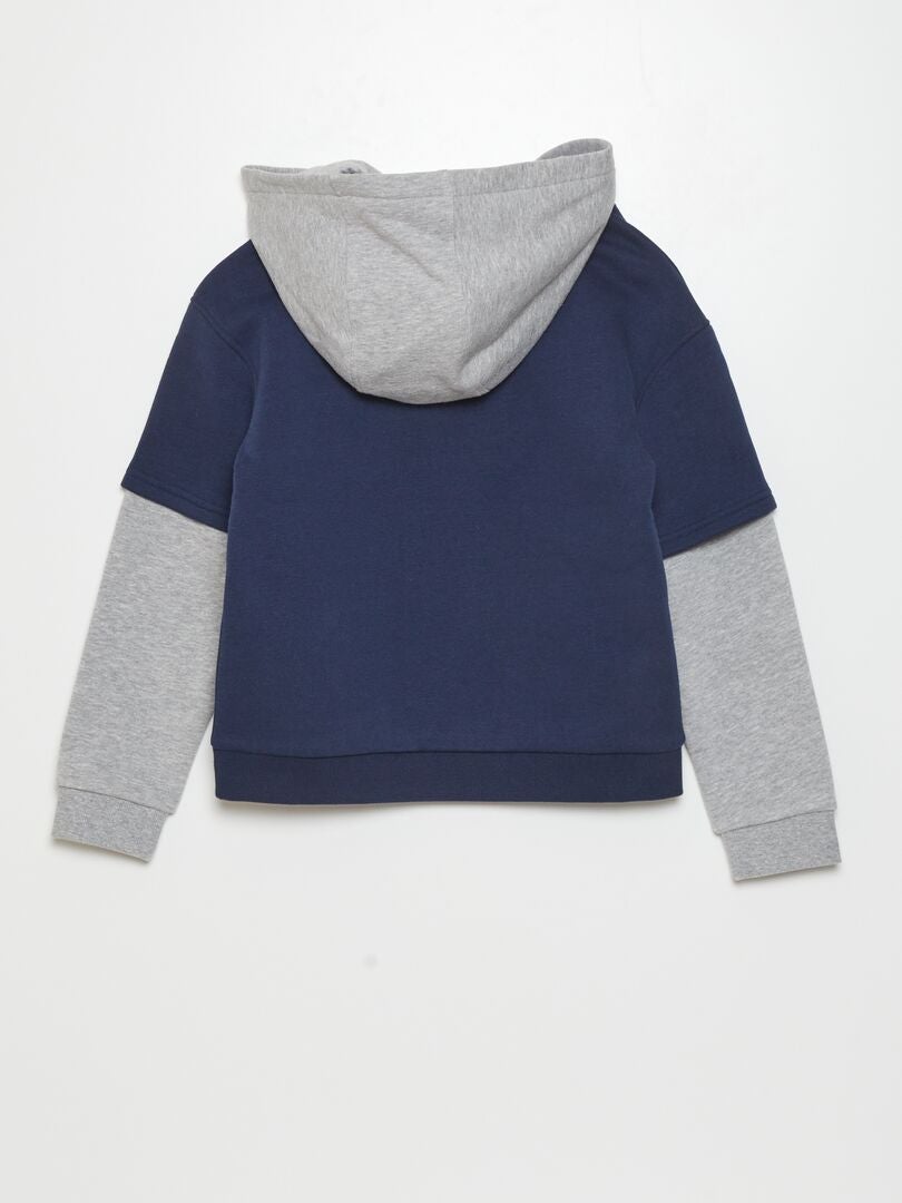 Sudadera con mangas y capucha forradas - AZUL
