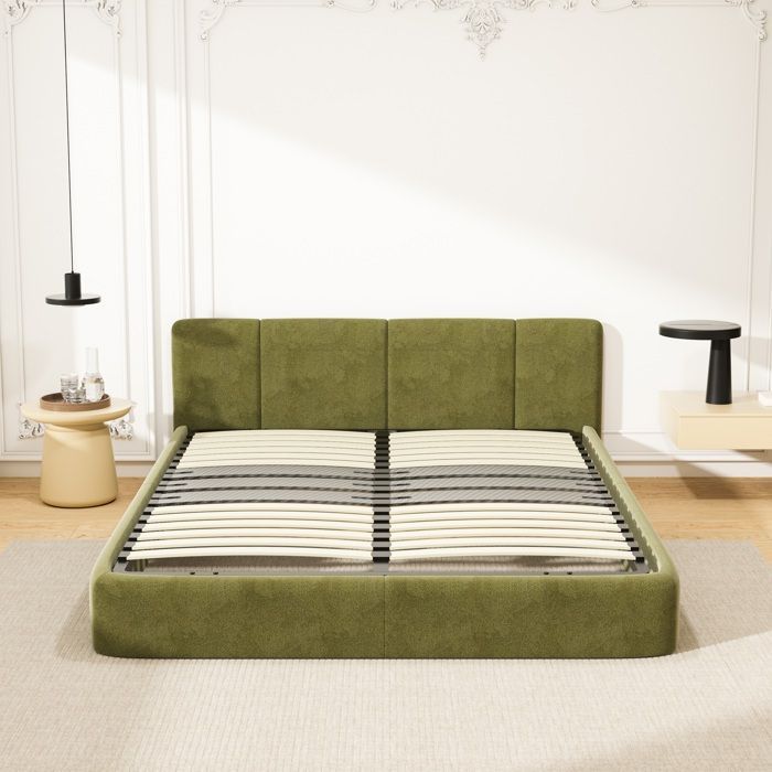 Base de cama de 120x190 cm con 15 listones de álamo natural, montaje exprés - DEWINNER