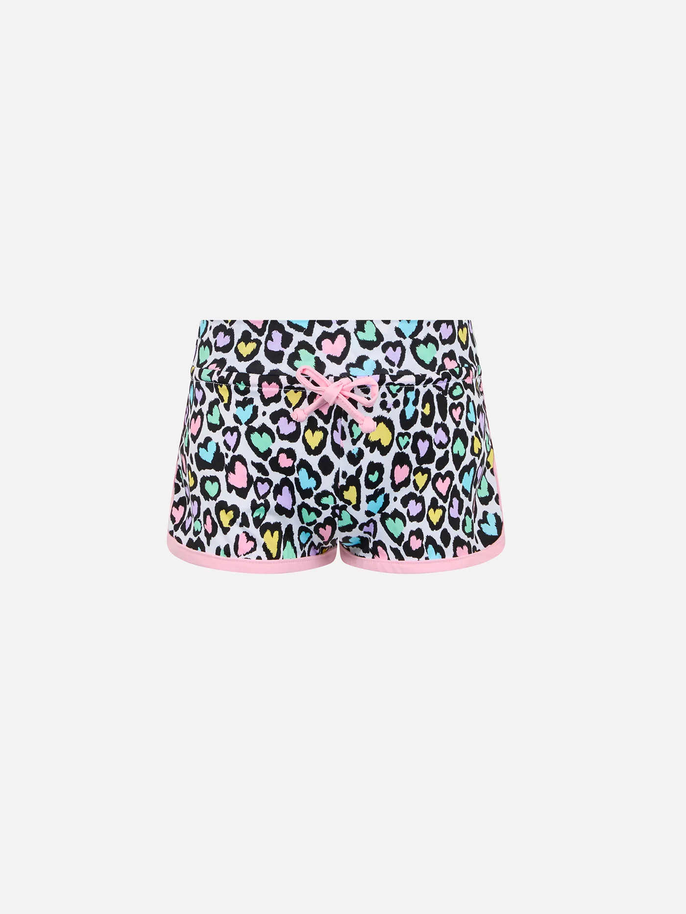 Pantaloncini da spiaggia da bambina Coco con stampa animalier a cuori