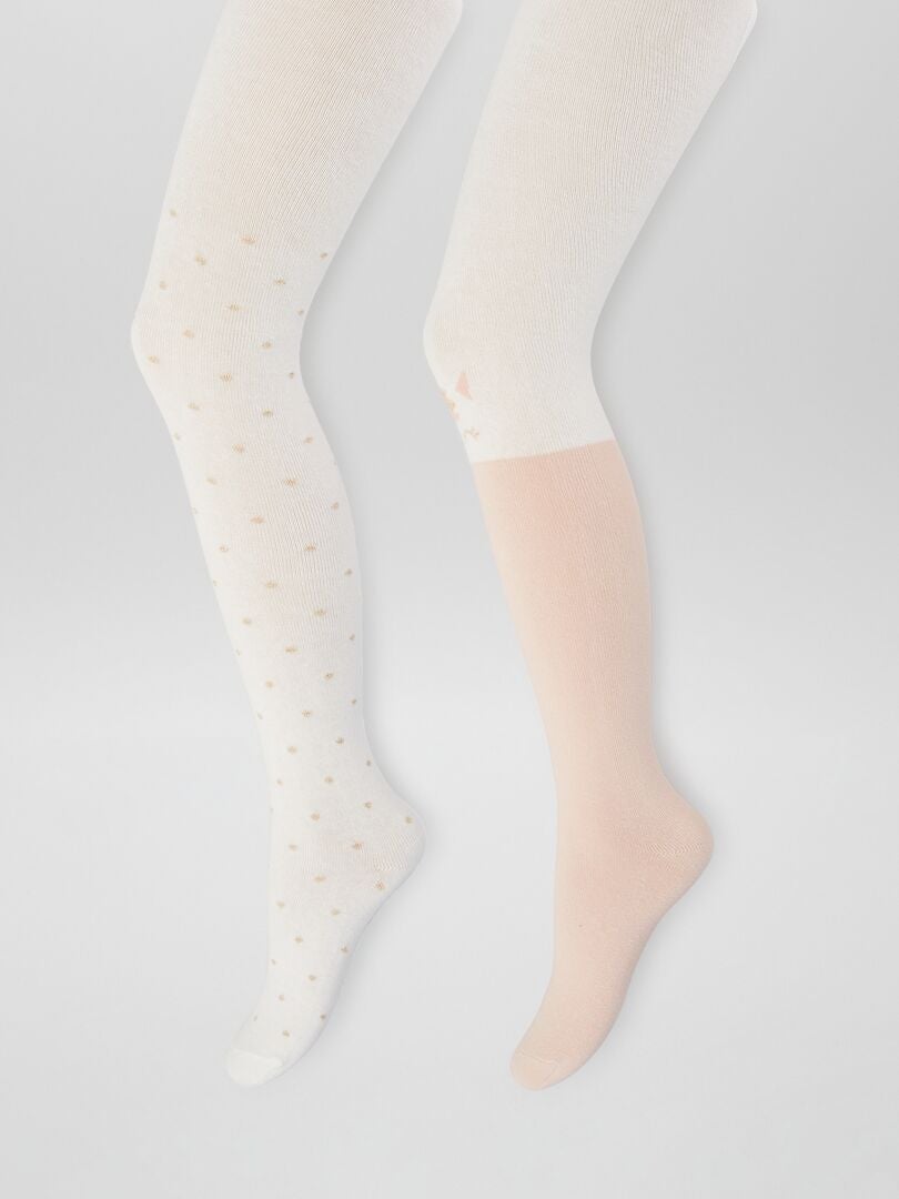 Conjunto de 2 medias de punto estampadas - BEIGE