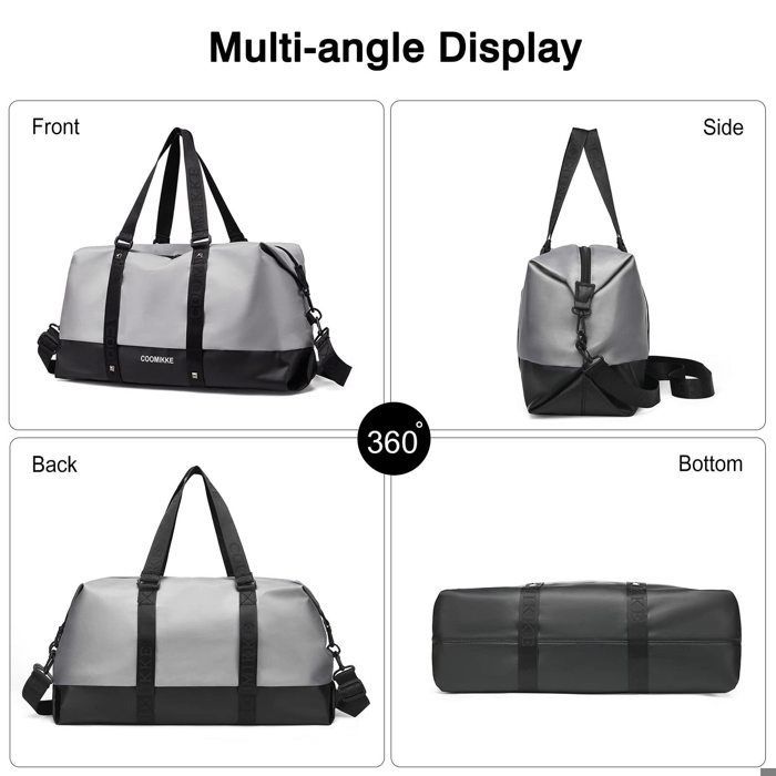 Ultralight Travel Bags, Large Sports Bags for Men and Women, Fitness Totes, Handbags, Weekend Backpacks, Gray