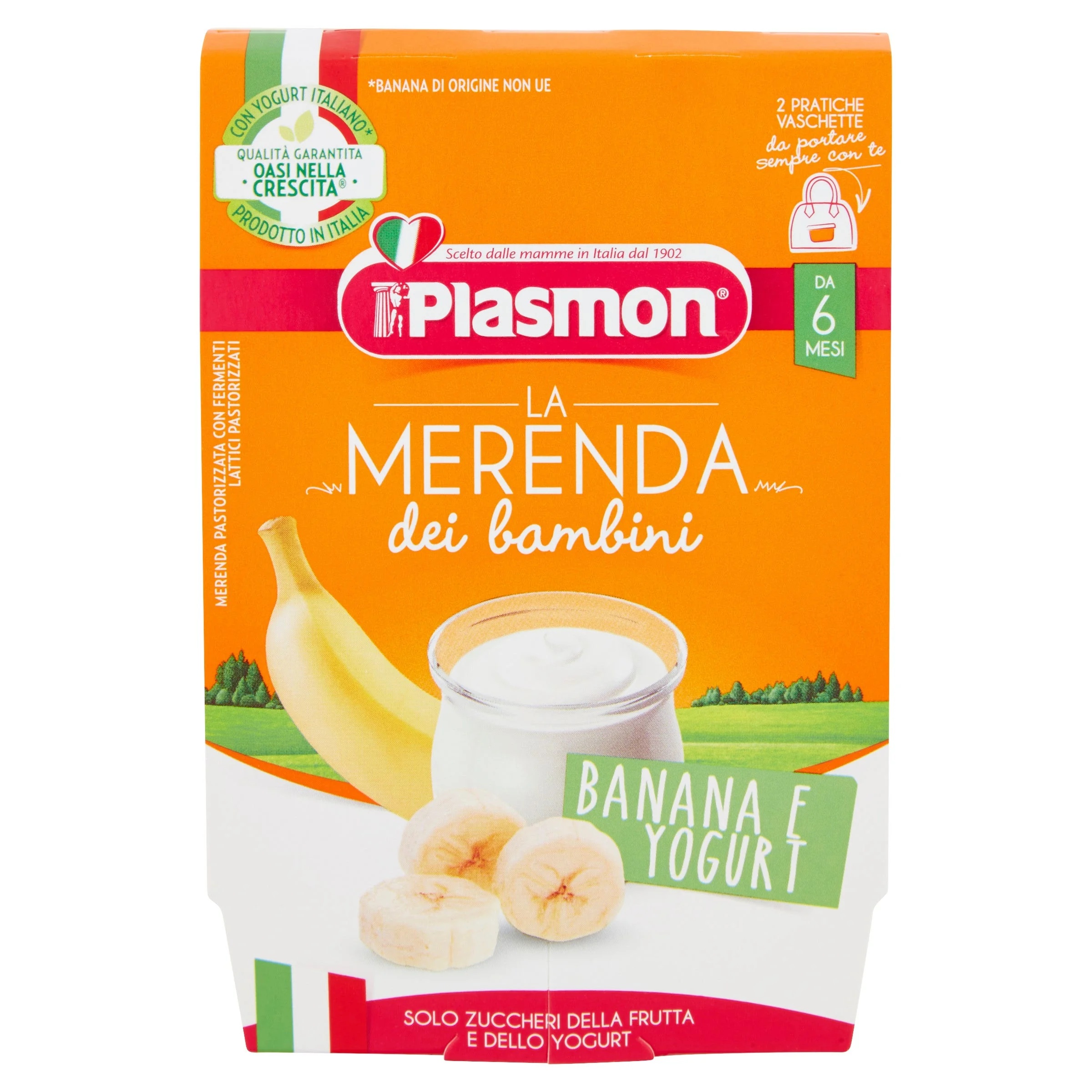 PLASMON Plasmon Kindersnack banaan en yoghurt 2x120 g Bron van calcium