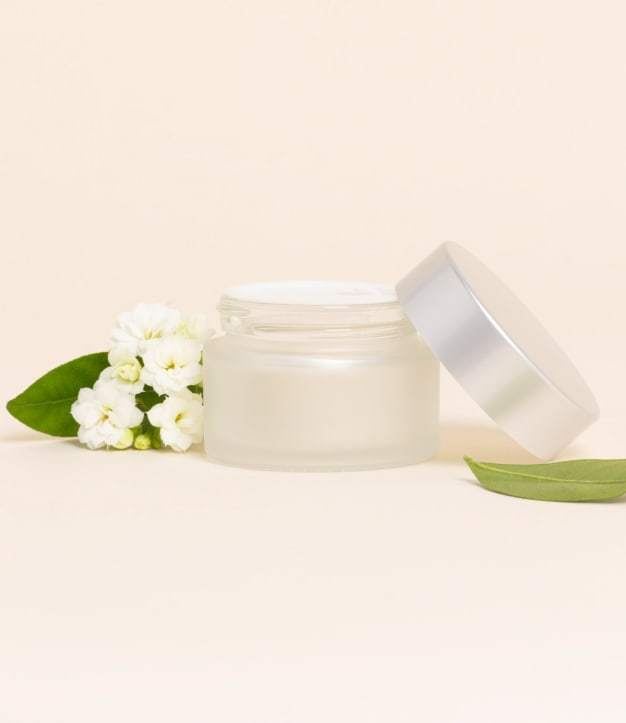Pot verre dépoli 30 ml avec capot argent mat