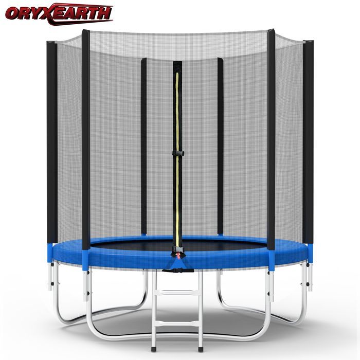 Trampoline Jardin 183 cm Noir et Bleu 6 FT- Sécurité et Performance pour Enfants et Adultes