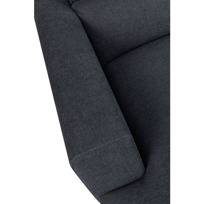Canapé d'angle modulable - 4 places - LEONIE - Tissu Noir - Têtières ajustables - 357 x 175 x 75 cm