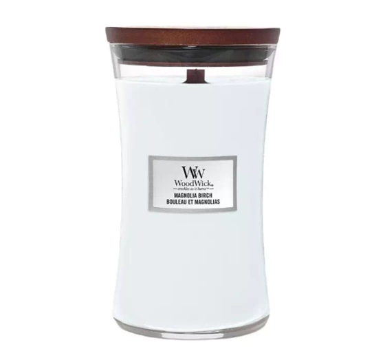 Woodwick Large Jar Candle świeca zapachowa Magnolia Birch 610g