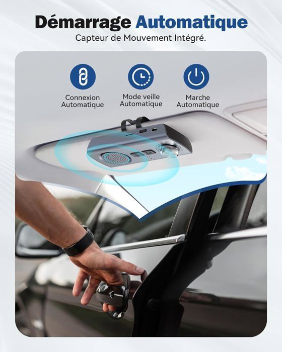 Bluetooth 5.3 Car Hands-Free Kit, GPS, Speaker, Microphone, Music, Siri & Google Assistant, Auto Reconnection, 800mAh TF Card Slot