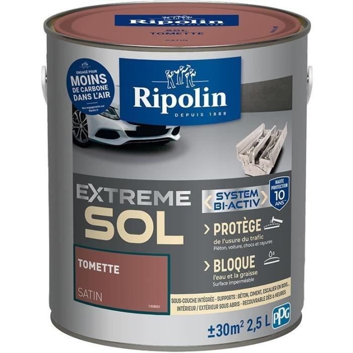 RIPOLIN Vloerverf voor binnen en buiten - Satijn terracotta - 2,5 L