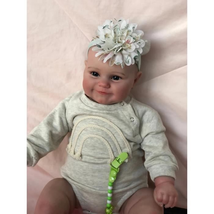 50 cm große Silikon-Reborn-Babypuppe, Ganzkörper, handbemalte Details, Adernmalerei, blaue Augen